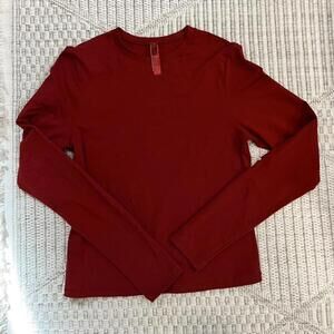 SOLD Skims Cotton Jersey Long Sleeve Tshirt in Brick